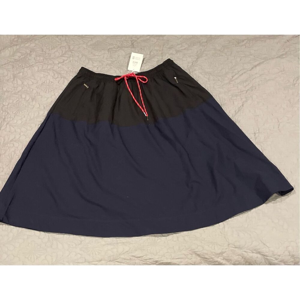 Free Assembly Navy Long MIDI Tech Skirt Large 12/14 New